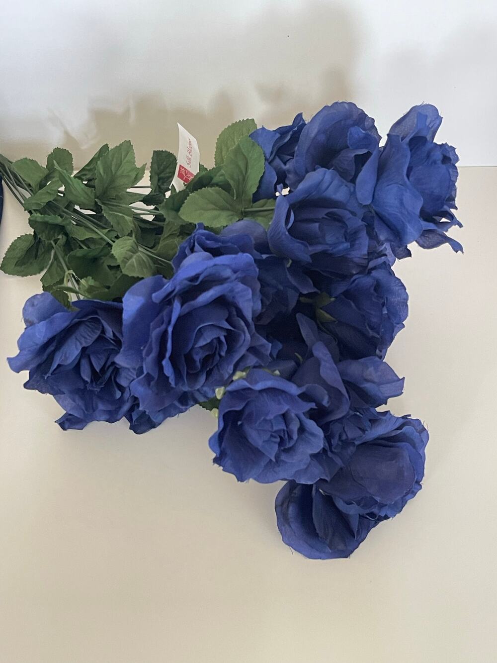 One Bush Of 24 Head Royal Blue Silk Roses